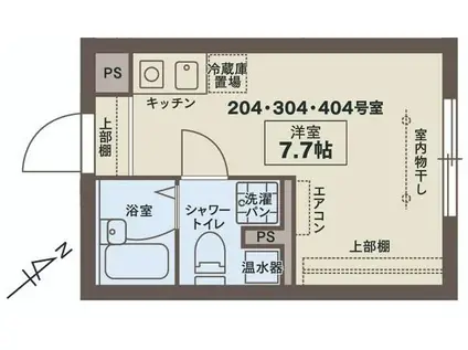 COCOFLAT武蔵小山(ワンルーム/3階)の間取り写真