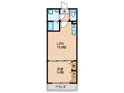 アトランティス入間(1LDK/1階)の間取り写真