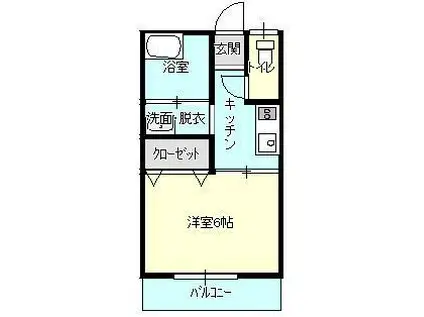 谷口彦名アパート(1K/2階)の間取り写真