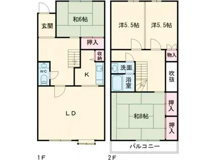 テラスハウスあど(4LDK/1階)の間取り写真