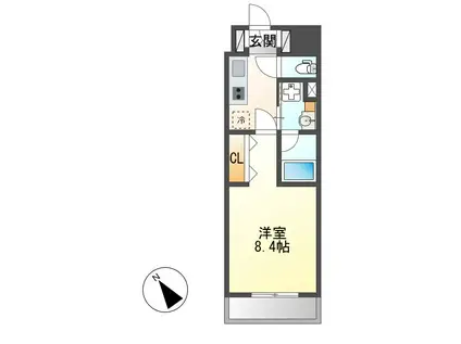 タウンライフ本山(1K/2階)の間取り写真