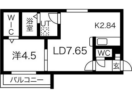 ラピスブラオ厚別中央(1LDK/3階)の間取り写真