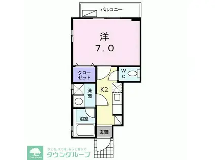 けんたく三生(1K/1階)の間取り写真