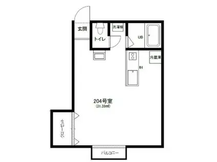 エトランスYOSHIKA(1K/2階)の間取り写真