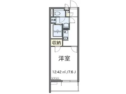 クレイノグラシアス ツー(1K/1階)の間取り写真