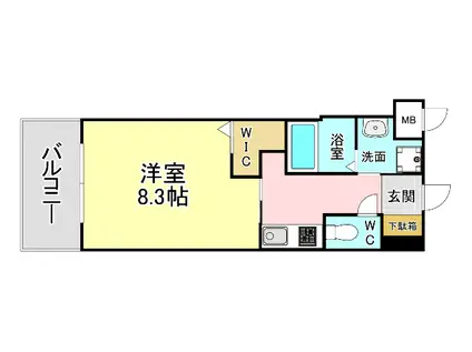 ラグーナ田原新町(1K/7階)の間取り写真