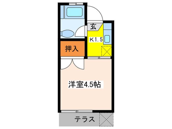 ストーンズ武蔵野(1K/1階)の間取り写真