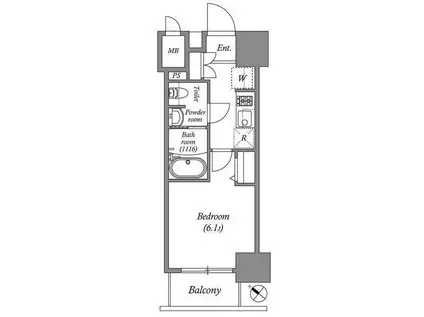 オーパスホームズ南行徳(1K/4階)の間取り写真
