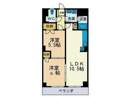 にいやビル(2LDK/3階)の間取り写真