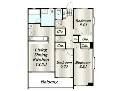 らくりーぶ21万願寺(3LDK/2階)の間取り写真