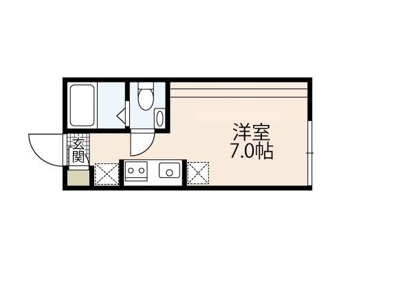 イリス堀越(ワンルーム/2階)の間取り写真