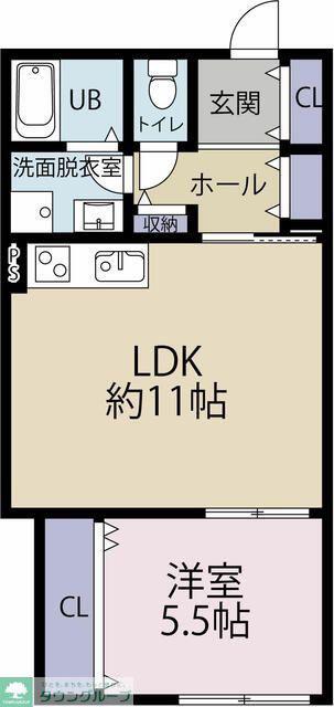 フォレスト相武台(1DK/1階)の間取り写真