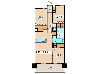 ルネ本厚木(3LDK/15階)の間取り写真