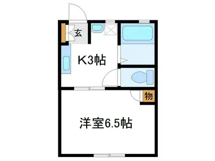 エンゼルハイツ(1K/1階)の間取り写真