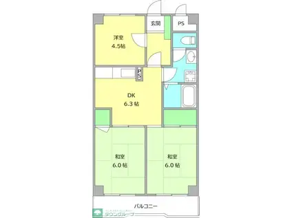 ゼファー銀座(3DK/9階)の間取り写真