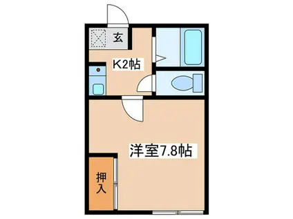 フルハウス(1K/1階)の間取り写真