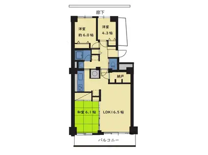 シーアイハイツ和光E棟(3LDK/14階)の間取り写真