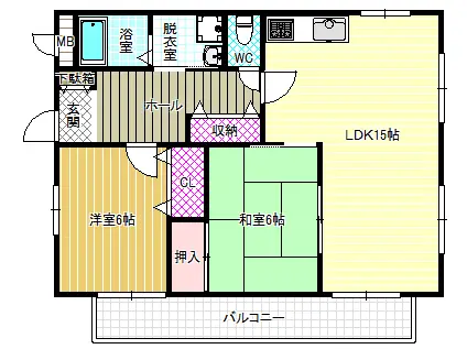 アビタシオンセイリョウ(2LDK/2階)の間取り写真