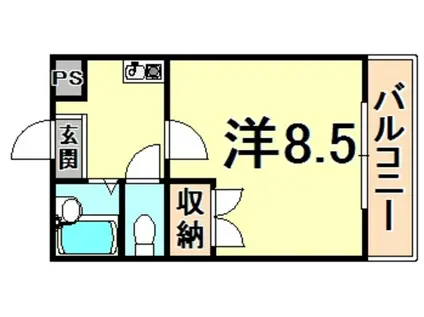 カサ・カルロサII(1K/2階)の間取り写真