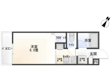 デュオメゾン蒲田(1K/3階)の間取り写真