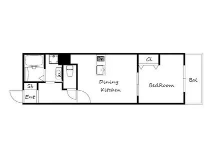 ART HILL TOYONAKA OKAMACHIアートヒル豊中岡(1LDK/1階)の間取り写真