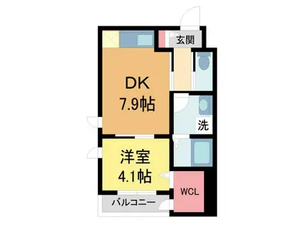 西宮市柳本町PJ(1DK/1階)の間取り写真