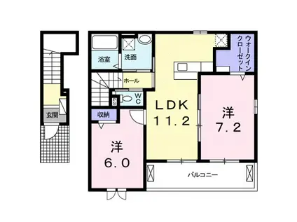 プラシードIII(2LDK/2階)の間取り写真