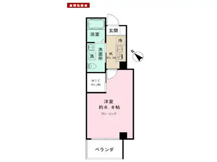 NーFLATS 大森山王(1K/3階)の間取り写真