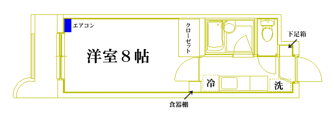 スカイハイム安野屋(1K/2階)の間取り写真