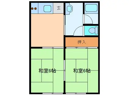 シーサイドSUZUKI(2DK/2階)の間取り写真