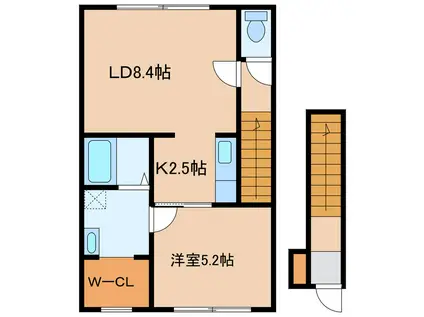 MIHARA FLATSミハラフラッツ(1LDK/2階)の間取り写真