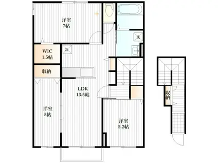 シャノワール柏木(3LDK/2階)の間取り写真