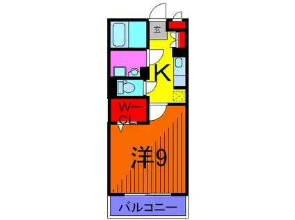 ブランエール(1K/2階)の間取り写真