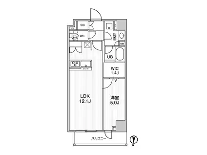 シーズンフラッツ菊川ウエスト(2LDK/7階)の間取り写真