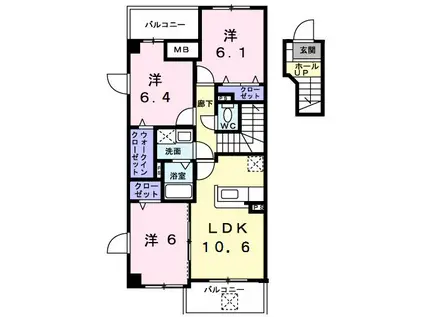 プラティーヌ(3LDK/4階)の間取り写真