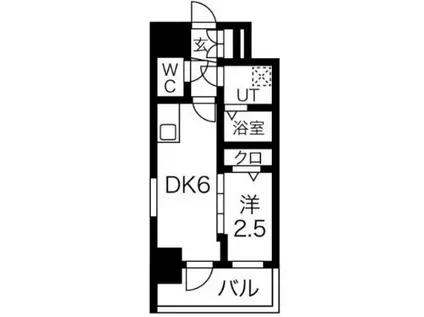 エスリード池下レスティア(1DK/5階)の間取り写真