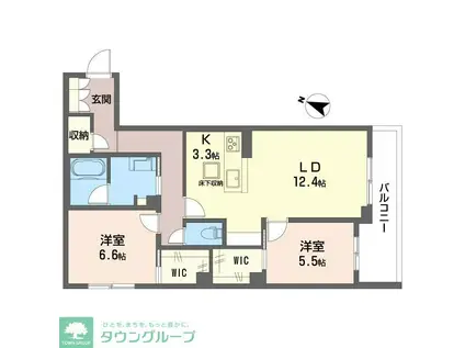 セントリビエ南平(2LDK/3階)の間取り写真
