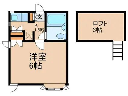 パークハウス89(1K/2階)の間取り写真