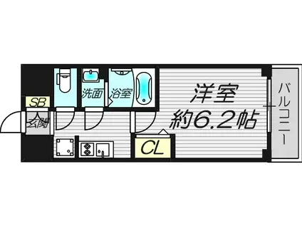 プレサンス大手前ピリオド(1K/11階)の間取り写真