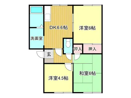 サンパティーク(3DK/1階)の間取り写真