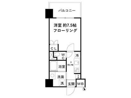 テルマエドムス根岸(1K/6階)の間取り写真