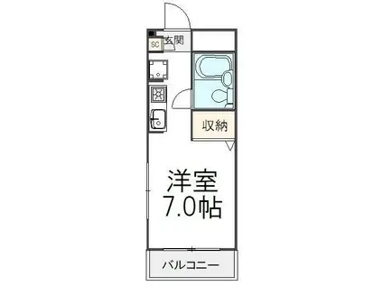 レジデンスGENSEI(ワンルーム/3階)の間取り写真