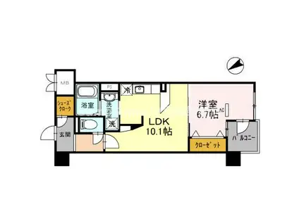 COCO MARINI(1LDK/4階)の間取り写真