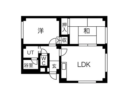 グランデーヌ豊平公園(2LDK/2階)の間取り写真