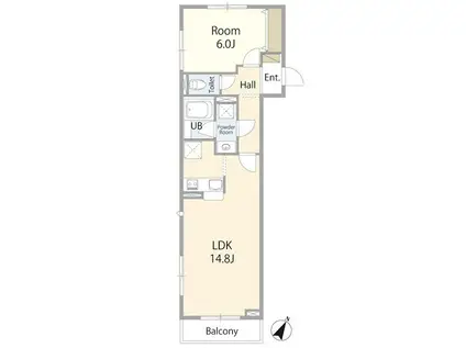 VIVACE(1LDK/2階)の間取り写真