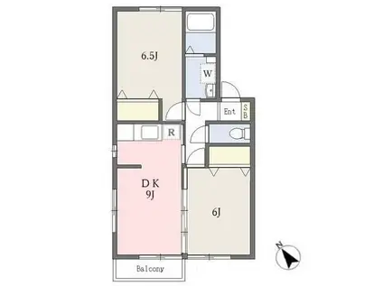 シティーフロント茨島(2DK/2階)の間取り写真