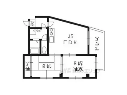 ウエストヴィラ(2LDK/2階)の間取り写真