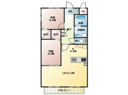 SOLANA(2LDK/1階)の間取り写真