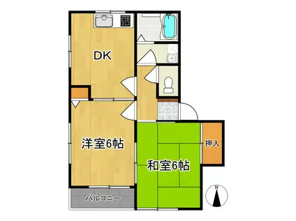 ハイツいしかめ3(2DK/2階)の間取り写真