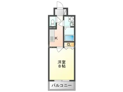 シェル門真南(1K/2階)の間取り写真